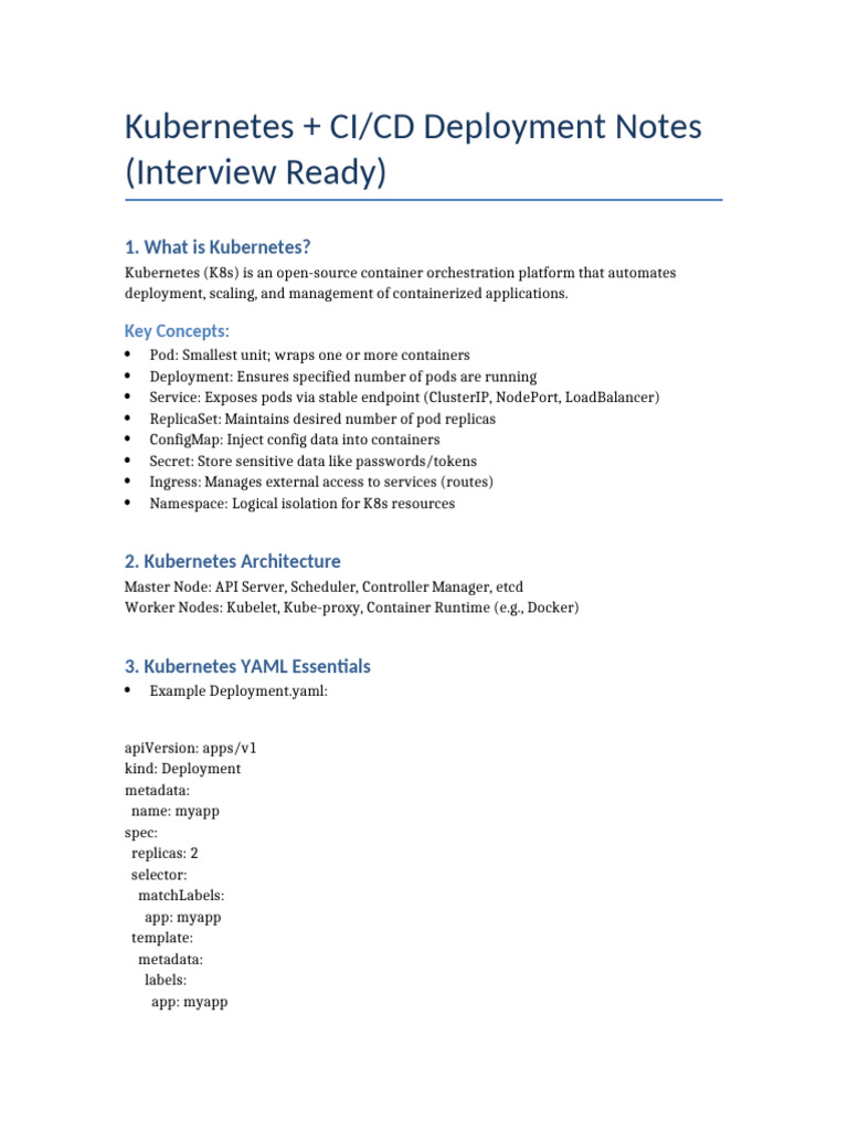 Kubernetes CI/CD Deployment Guide | PDF