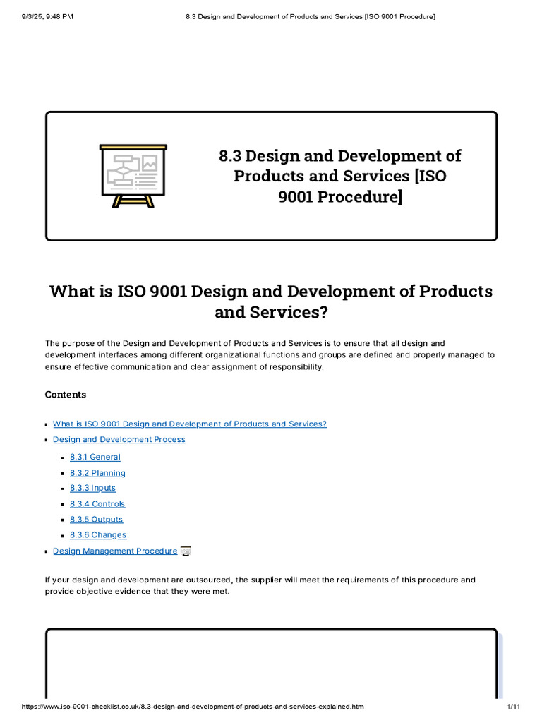 ISO 9001:2015 Design Procedure Overview | PDF | Verification And ...