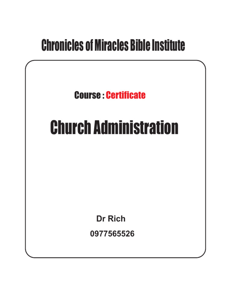 Church Administration Essentials Guide | PDF | Jesus | Disciple ...