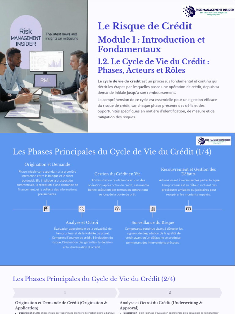 Cycle de Vie du Crédit et Risques | PDF | Crédit | Finance et gestion ...
