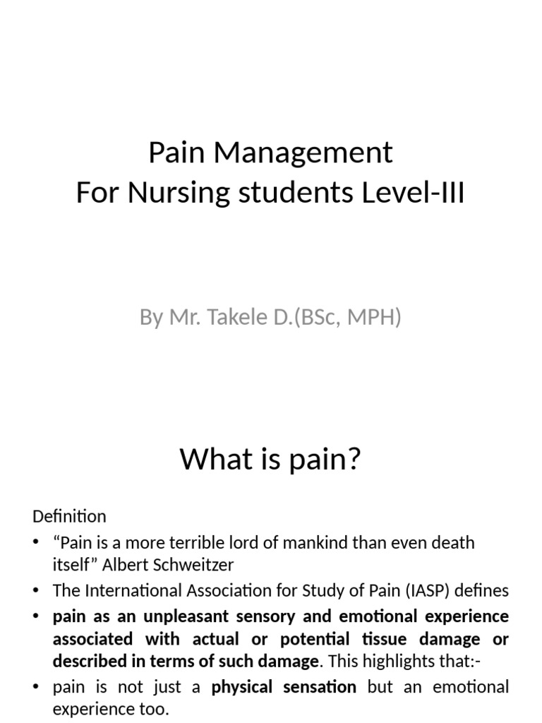 Pain Management for Nursing Students | PDF | Analgesic | Opioid