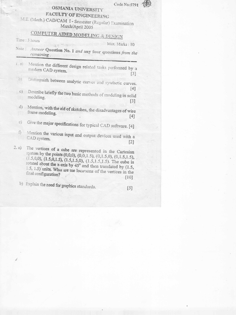 O.U. Previous Question Papers | PDF