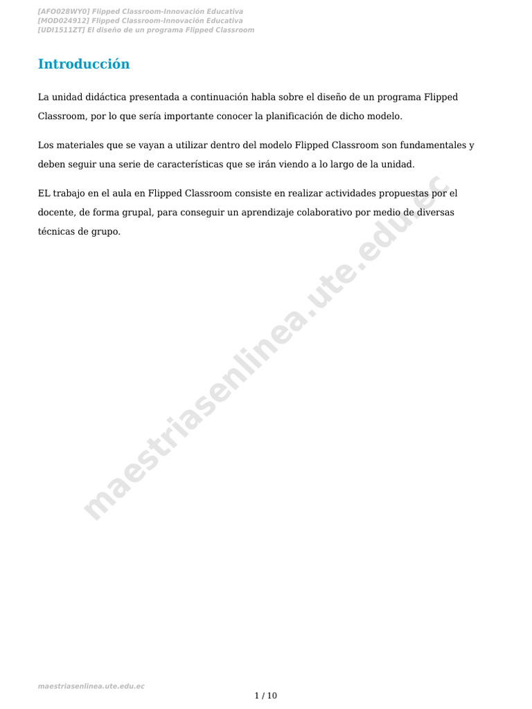 Diseño del Modelo Flipped Classroom | PDF | Aprendizaje | Cognición