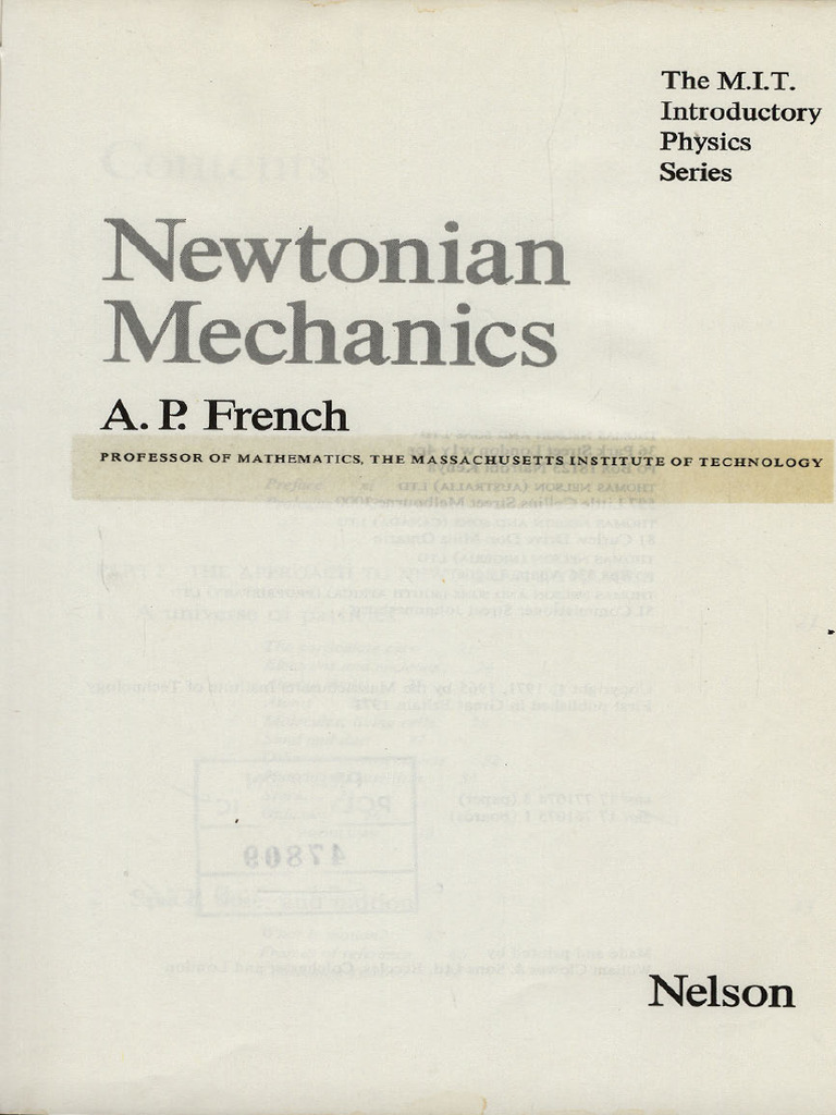 French - Newtonian Mechanics | PDF