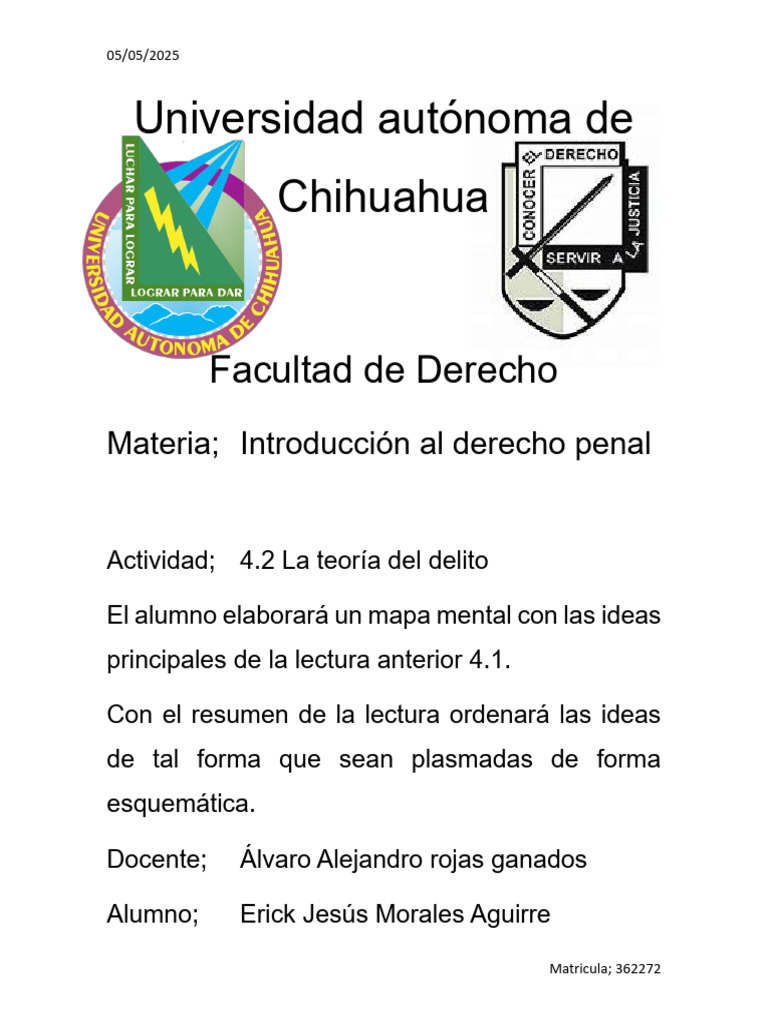 Teoría del Delito en Derecho Penal | PDF | Derecho penal | Justicia