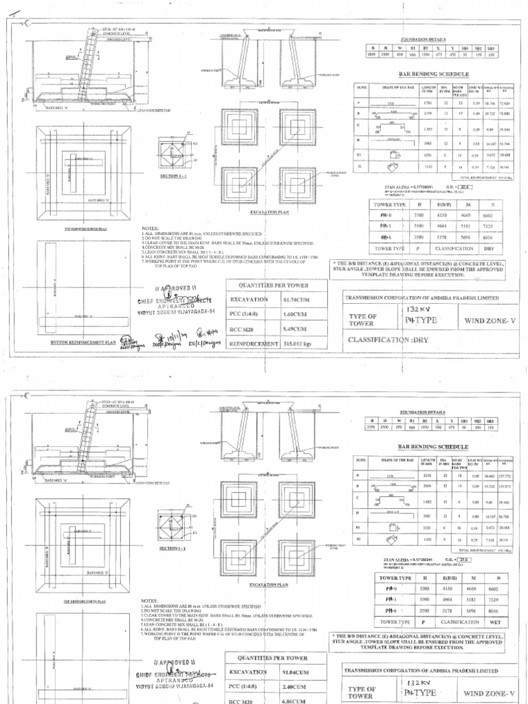 132kV PH Type Drawings | PDF