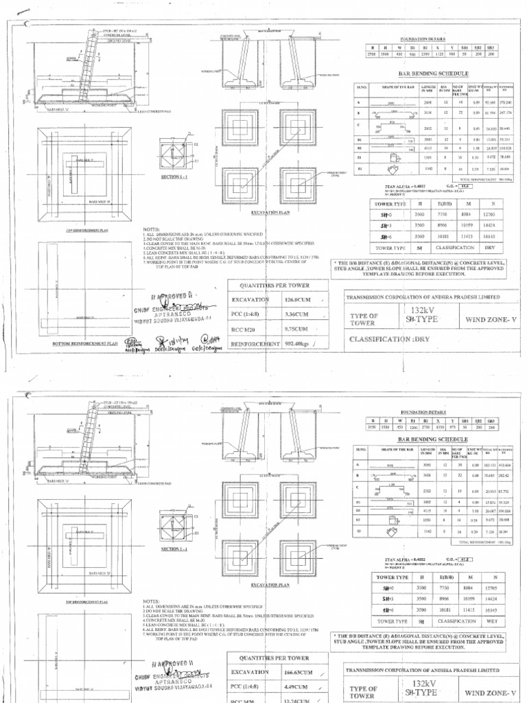 132kV SH Type Drawings | PDF
