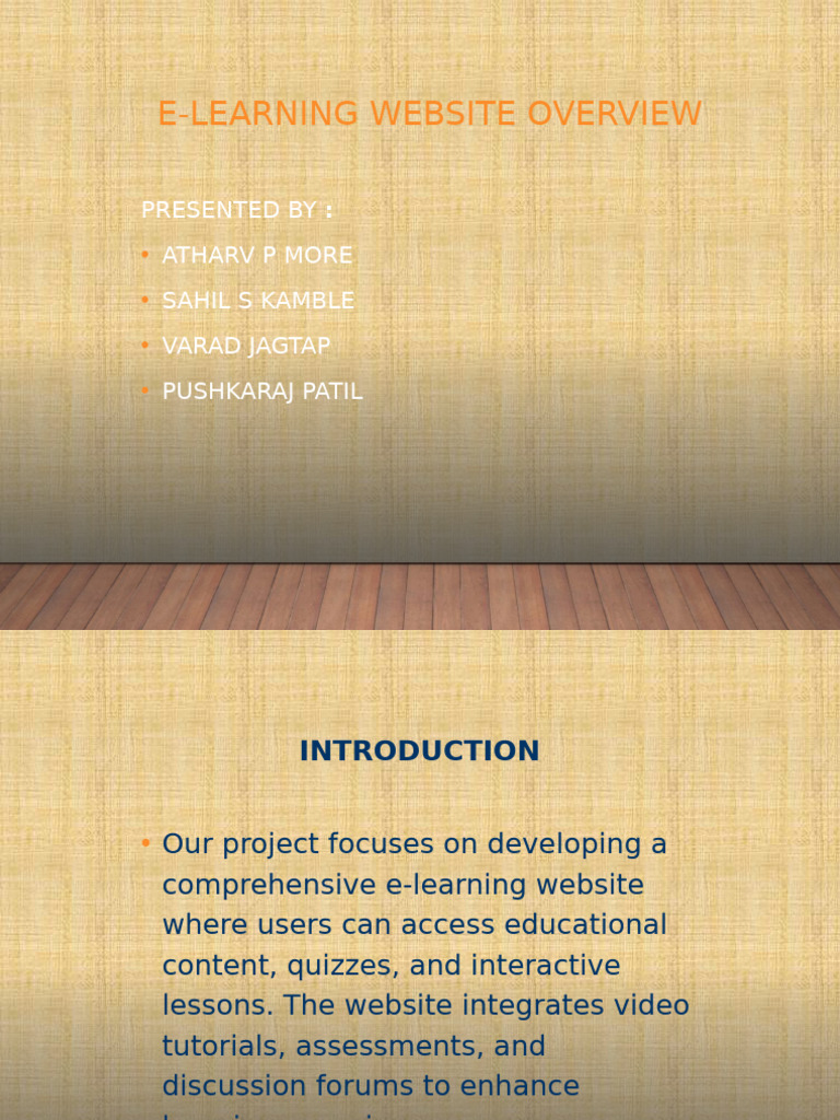 E-Learning Website Development Overview | PDF