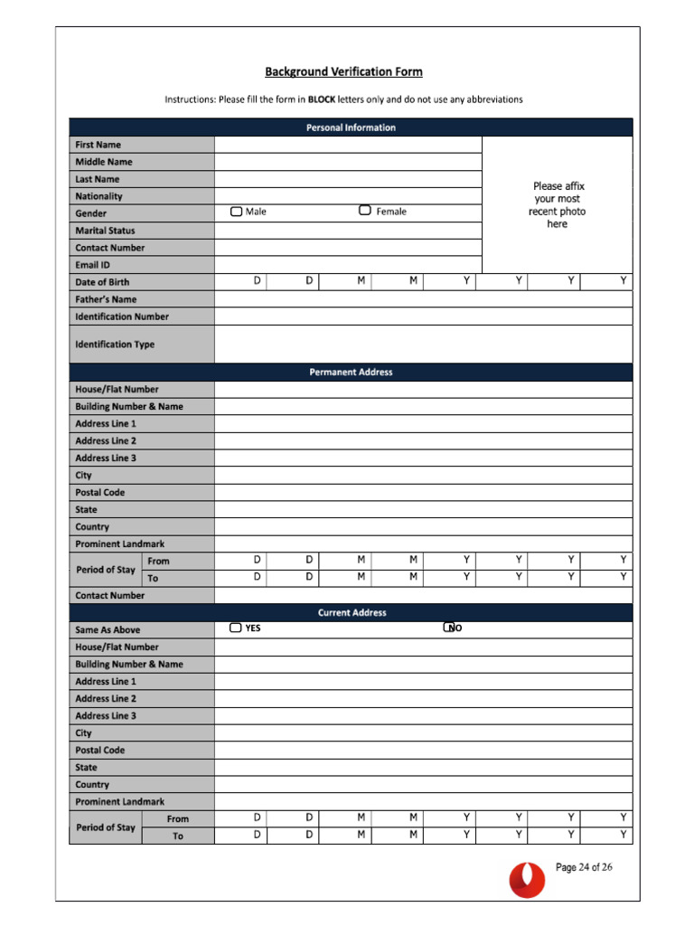 BGV Form | PDF