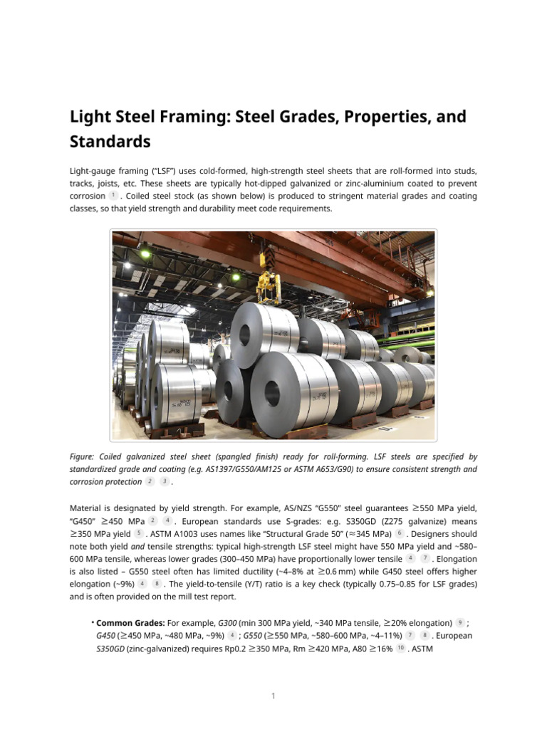 Light Steel Framing: Steel Grades Overview | PDF | Yield (Engineering ...