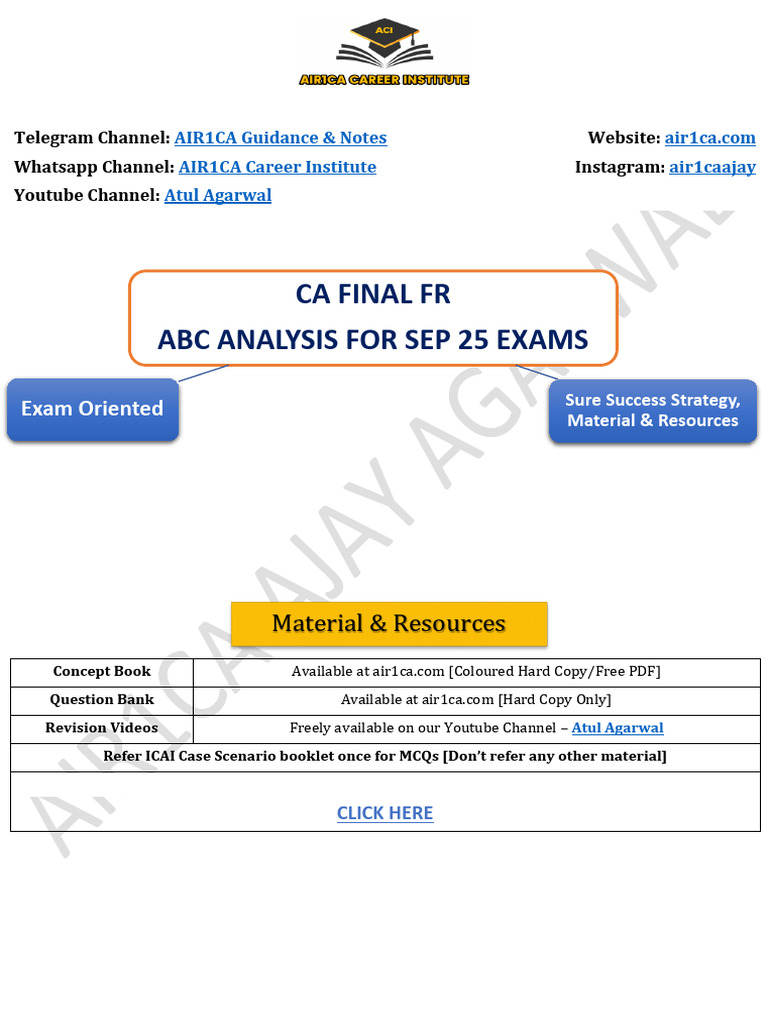CA Final FR ABC Analysis Guide | PDF | Banks | Accounting