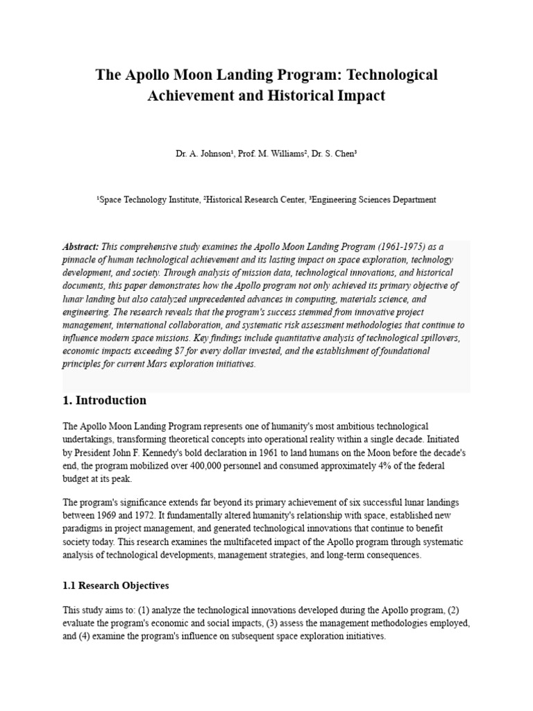 Apollo Moon Landing: Tech & Impact | PDF | Apollo Program | Inertial ...