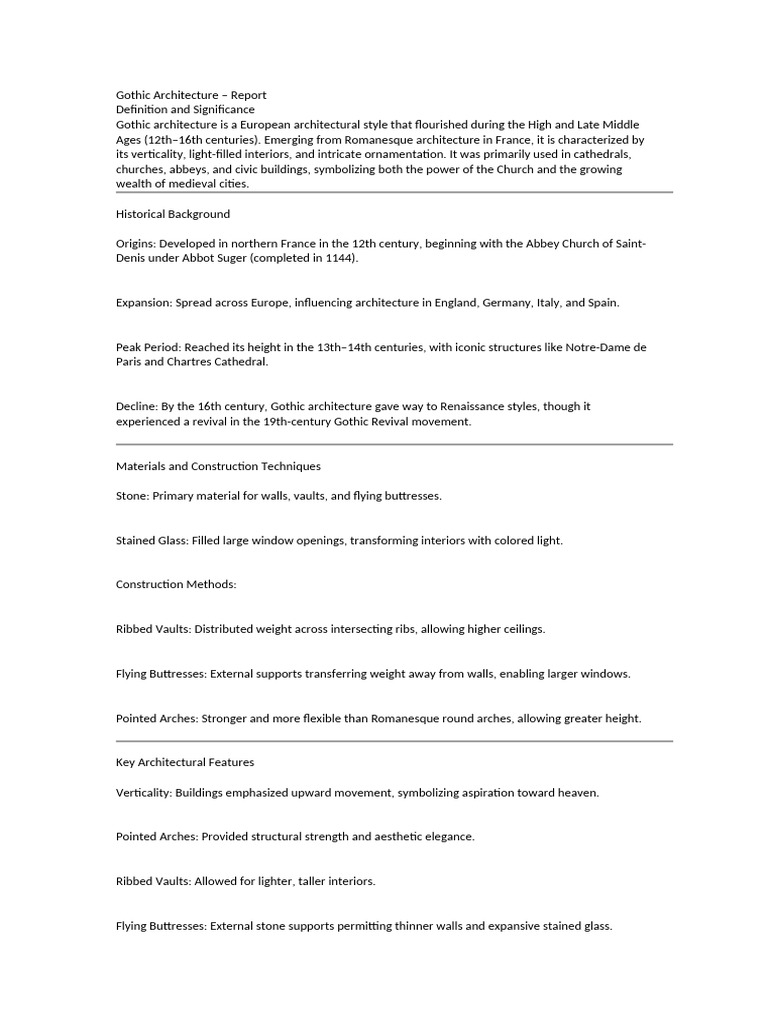 Overview of Gothic Architecture | PDF | Gothic Architecture | European ...