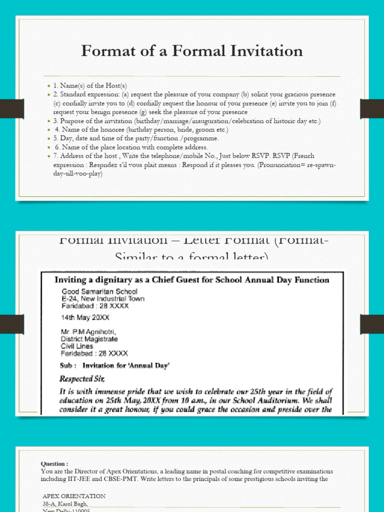 Formal and Informal Invitation Formats | PDF