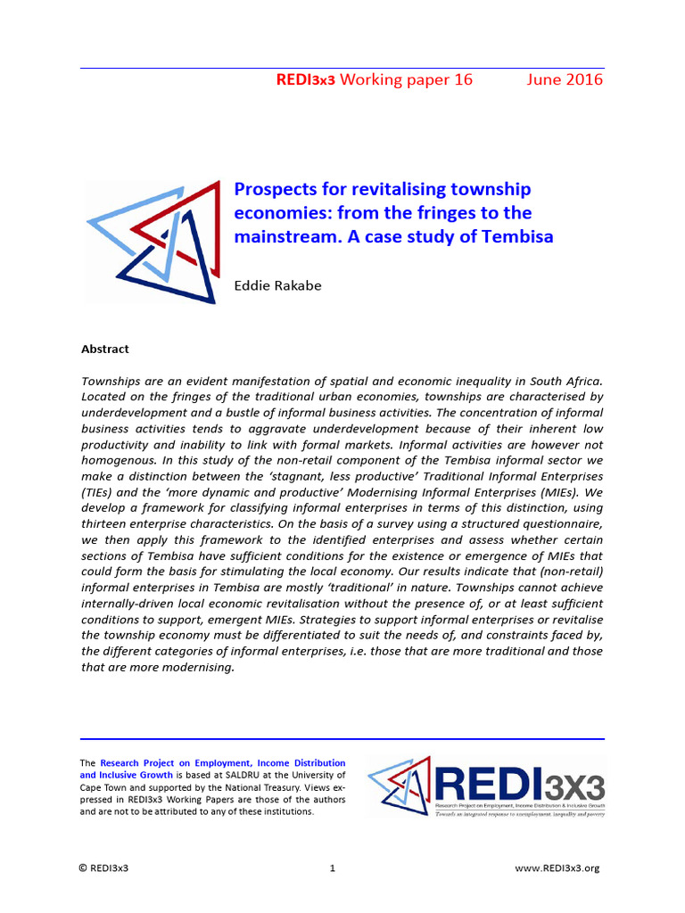 Rakabe 2016 REDI3x3 Working Paper 16 - Prospects For Revitalising ...