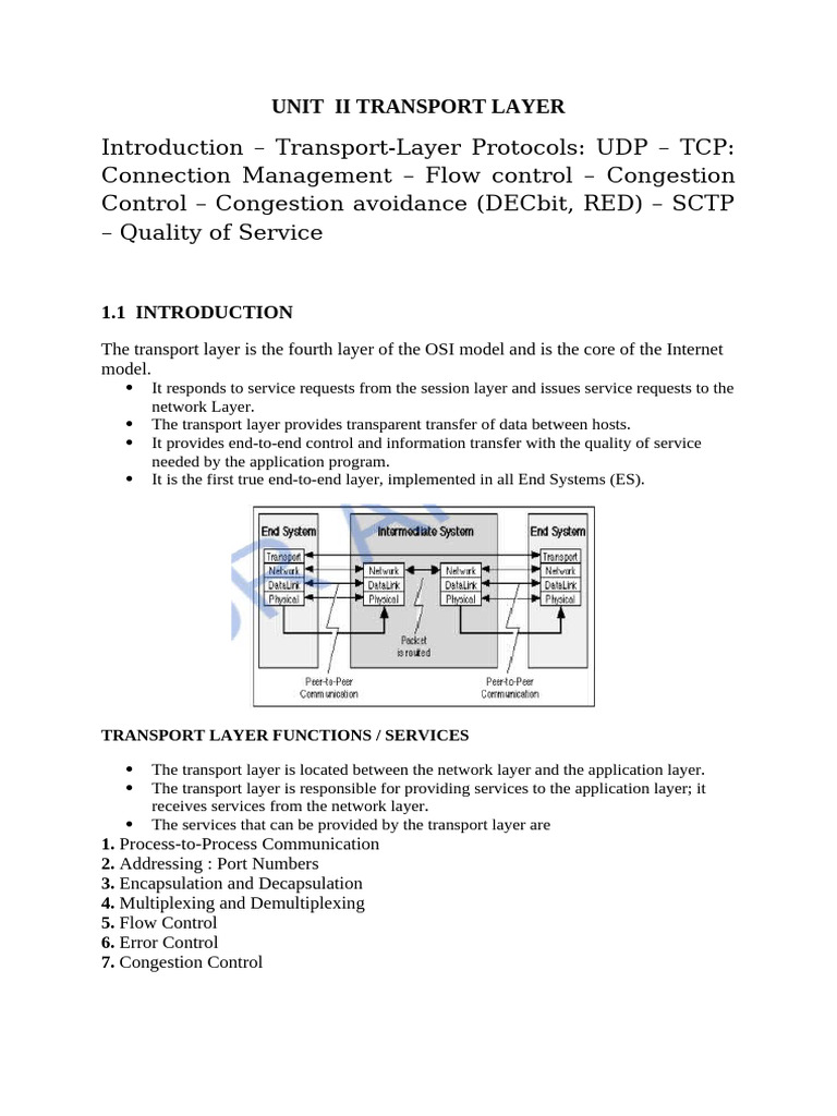 Transport Layer Protocols Overview | PDF | Transmission Control ...