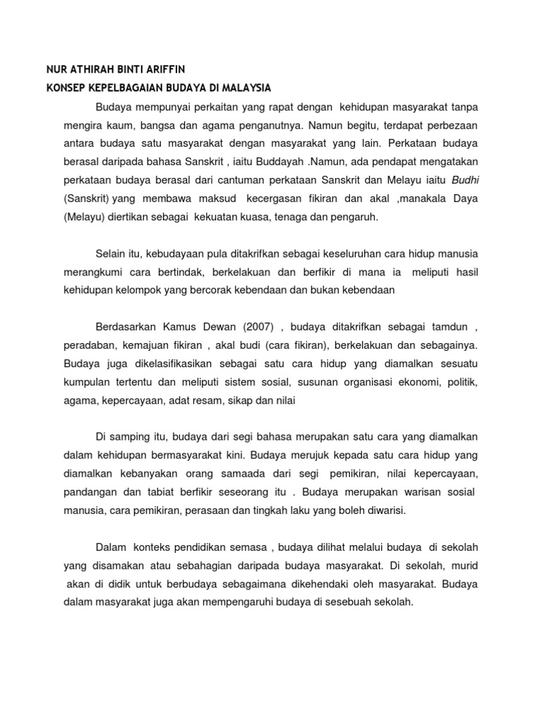 Konsep Kepelbagaian Budaya Di Malaysia Pdf