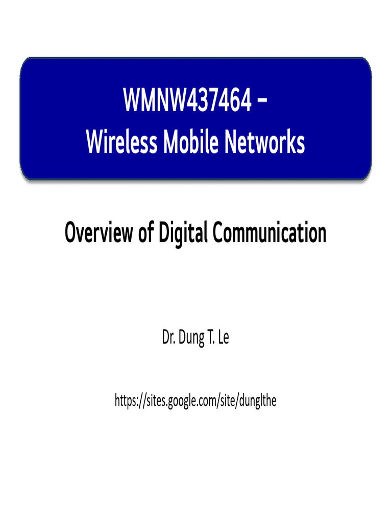 Chapter 1.1 - Overview of Digital Communication | PDF | Channel Access ...