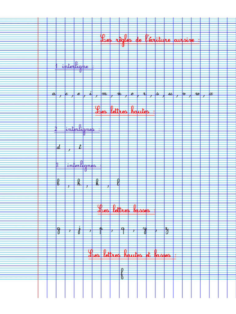 Les Règles de L'écriture Cursive | PDF