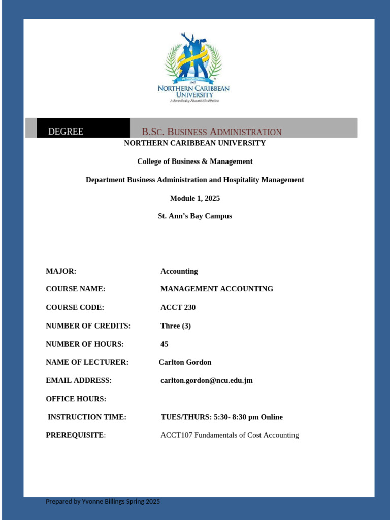 Management Accounting Course Overview | PDF | Internal Rate Of Return ...