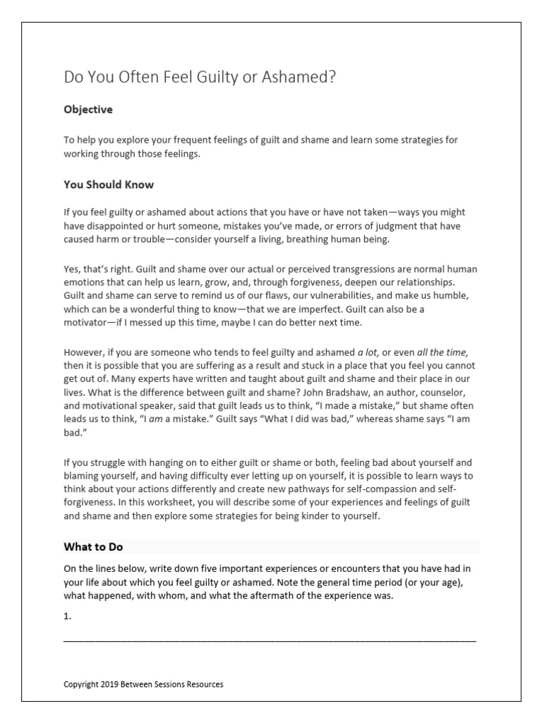 Understanding Guilt and Shame: A Guide | PDF | Shame | Guilt (Emotion)