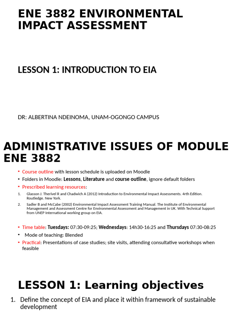 Introduction to Environmental Impact Assessment | PDF | Environmental ...