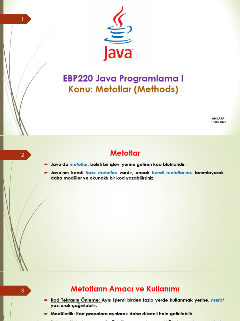Hafta3 Metotlar | PDF