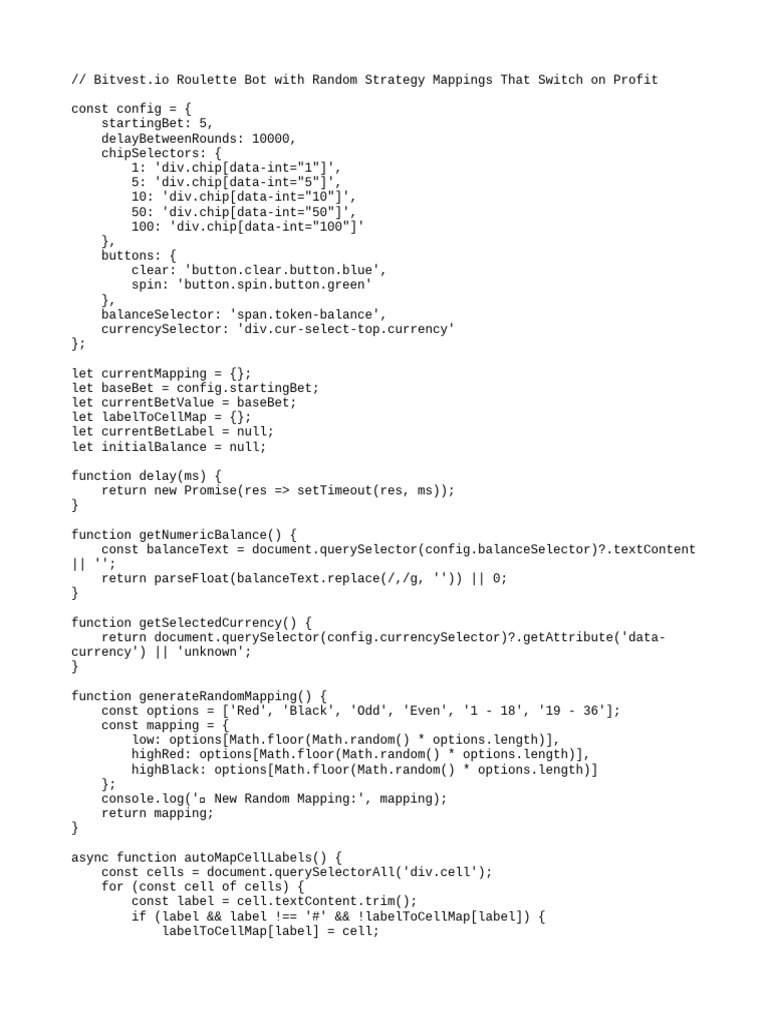 Bitvest Roulette Script 1 | PDF | Gaming | Gambling