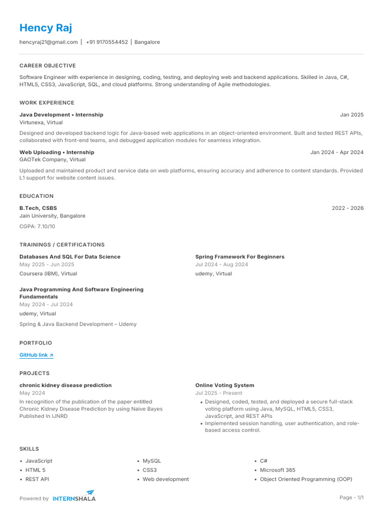 Software Engineer Resume - Java & Web Dev | PDF | Software Development ...