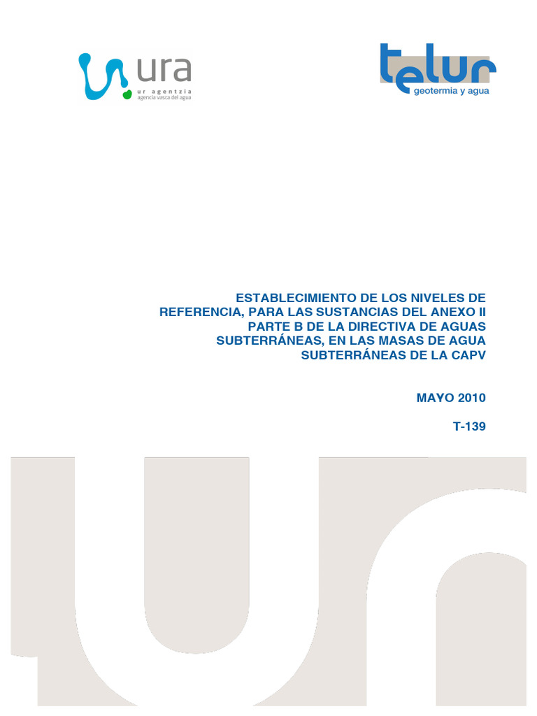Niveles de Referencia Aguas Subterráneas CAPV | PDF | Agua | Agua ...