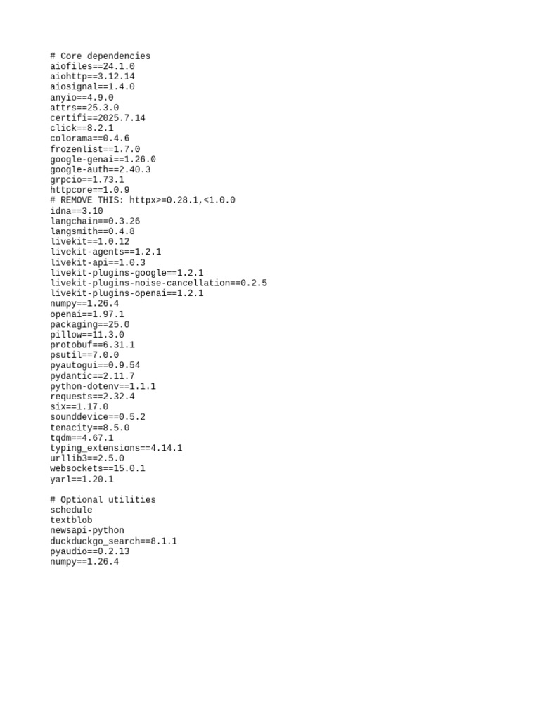 Core Python Dependencies List | PDF