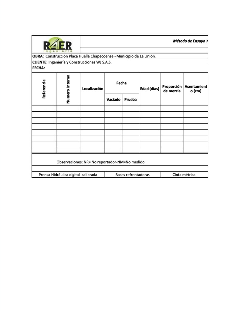 PDF Formato Ensayos de Resistencia A La Compresion - Compress | PDF