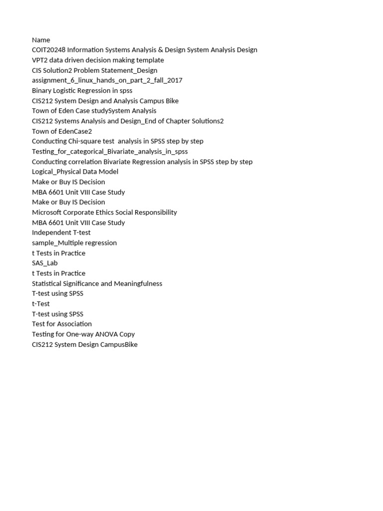 Comprehensive Guide to IS Analysis Tools | PDF | Student's T Test ...
