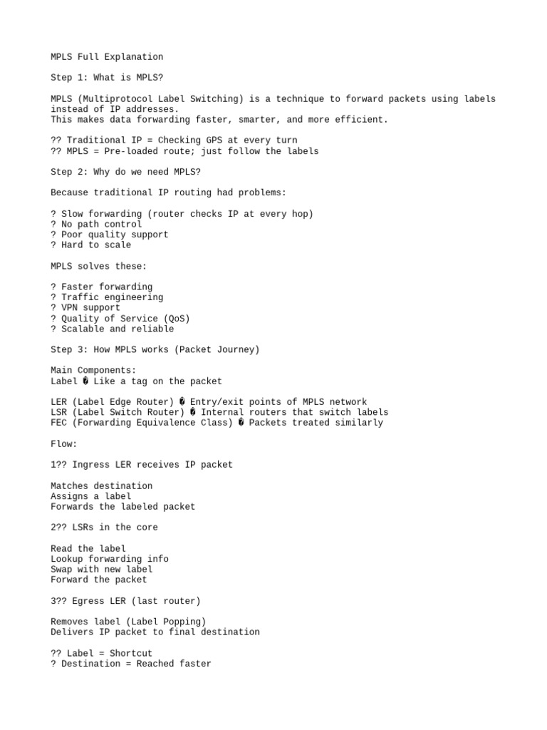 Mpls | PDF | Networking | Multiprotocol Label Switching