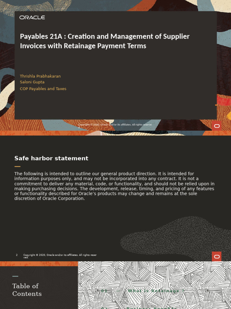 Supplier Invoices with Retainage Guide | PDF | Accounts Payable | Business
