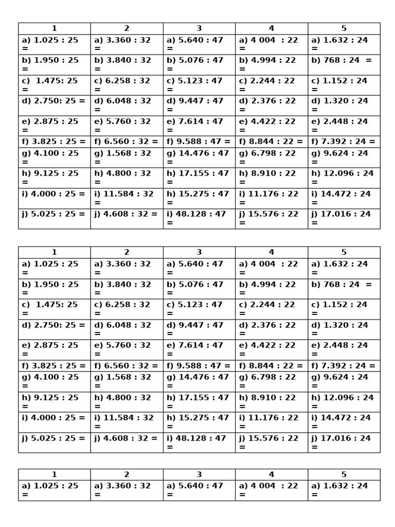 Divisão por 2 Algarismos - 5º Ano | PDF