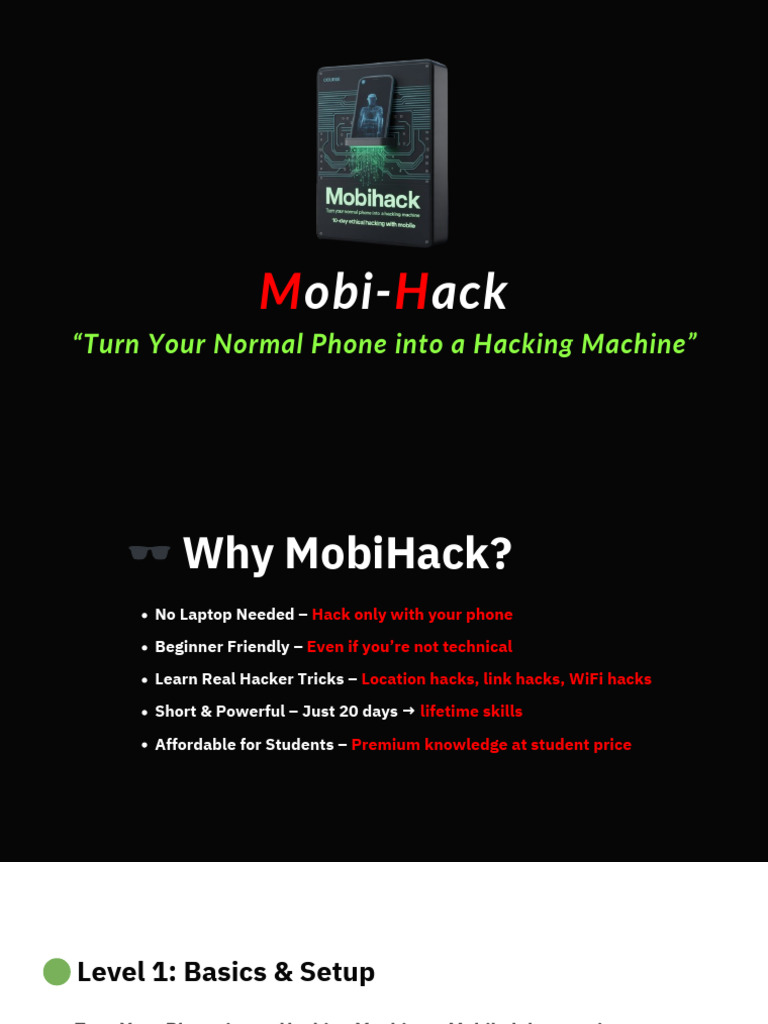 Mobile Hacking Course for Beginners | PDF | Security Hacker | White Hat ...