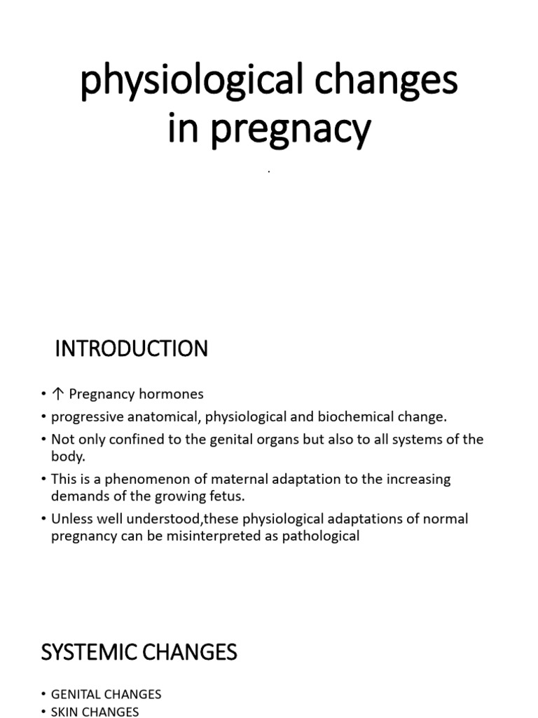 Physiological Changes During Pregnancy | PDF | Kidney | Blood Pressure