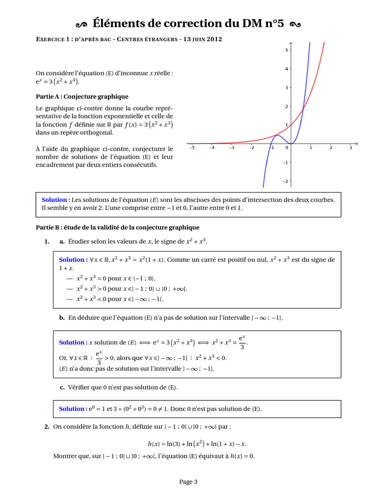 Correction DM n°5 : Équations et Fonctions | PDF | Fonction ...