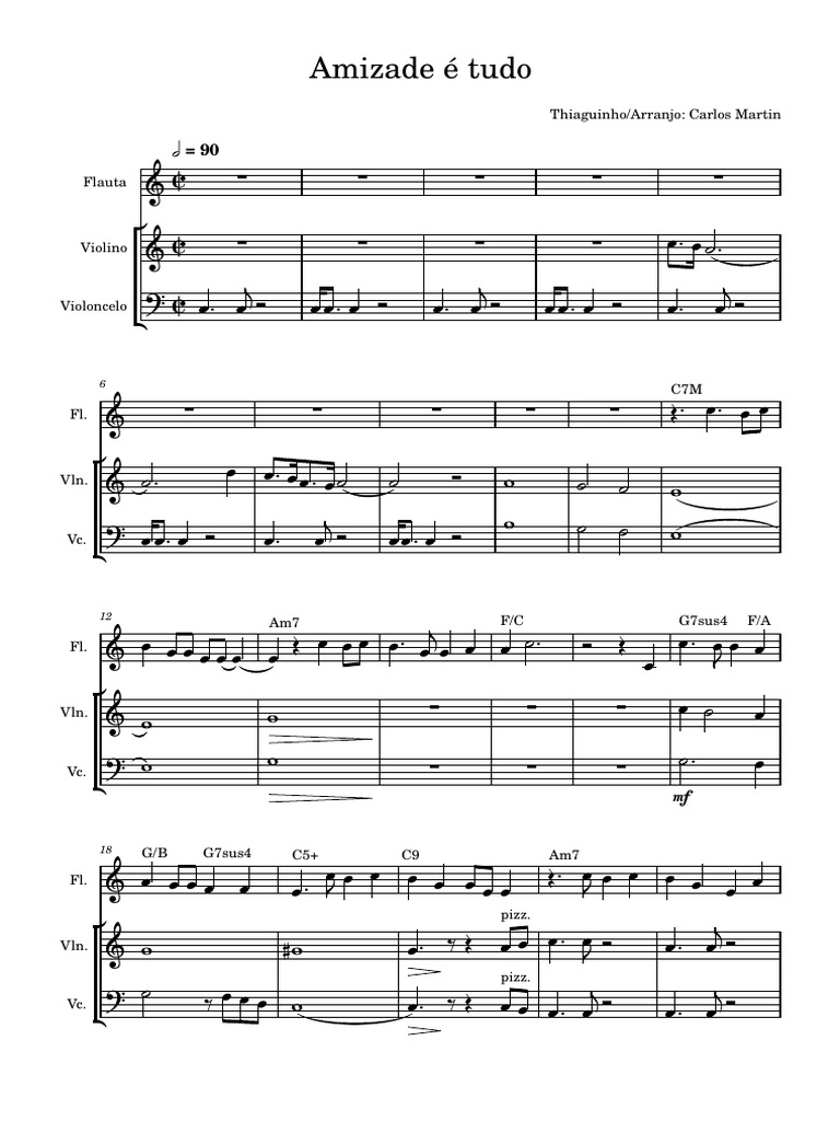 Amizade É Tudo - Thiaguinho | PDF