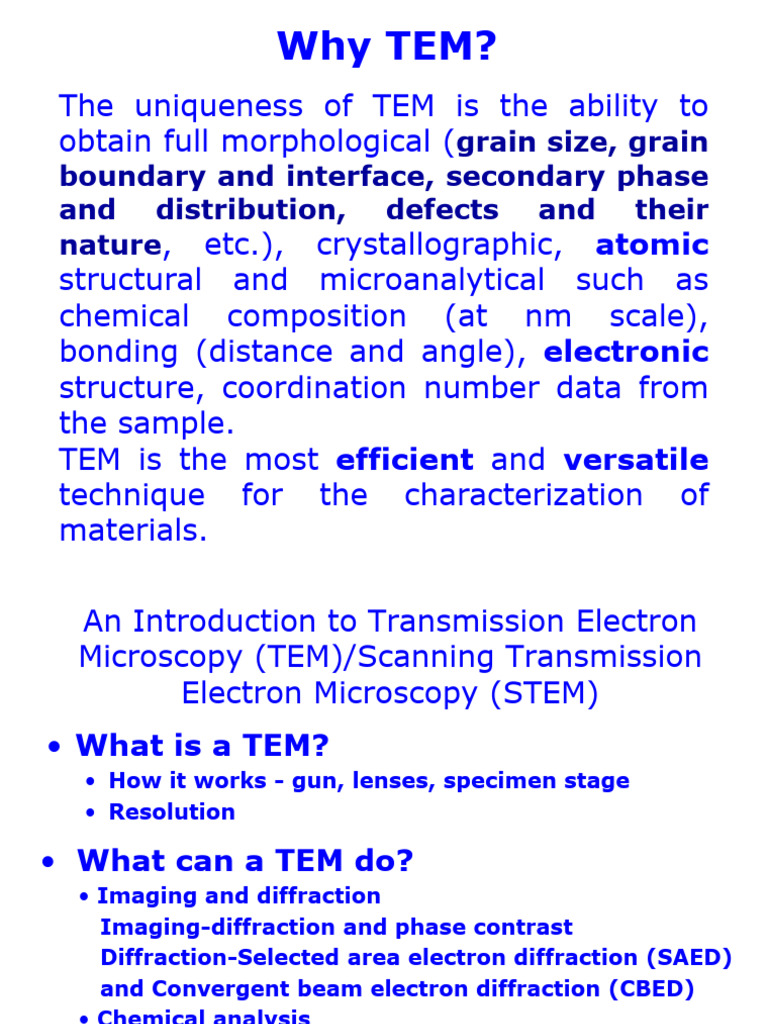 3.TEM Presentation (1) | PDF | Transmission Electron Microscopy ...