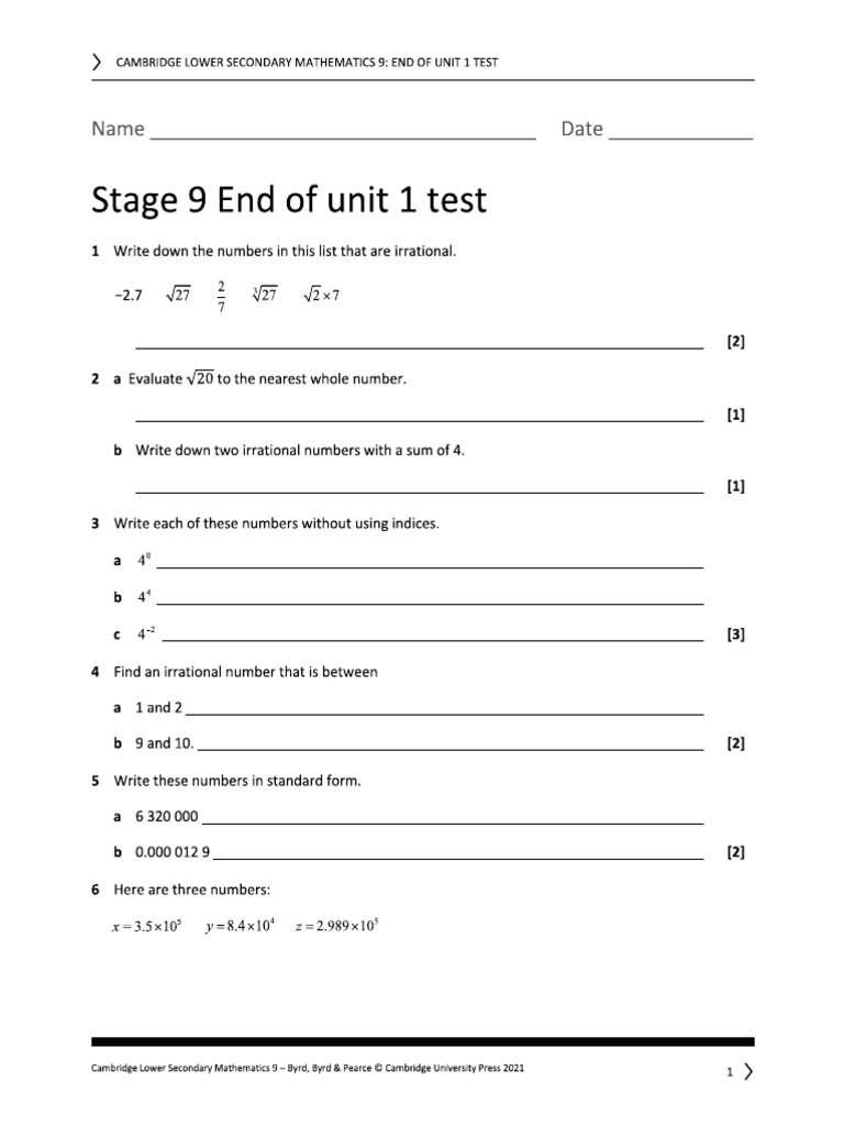 Unit Test 1 | PDF