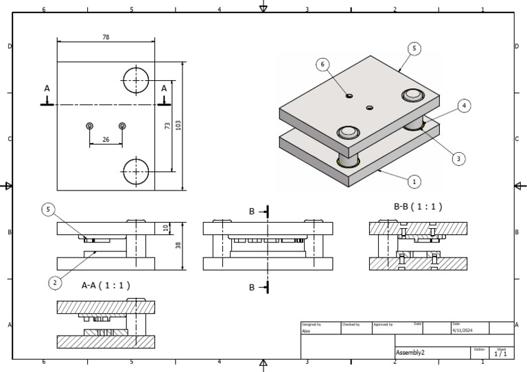 Assembly Drawing for Project A-B | PDF