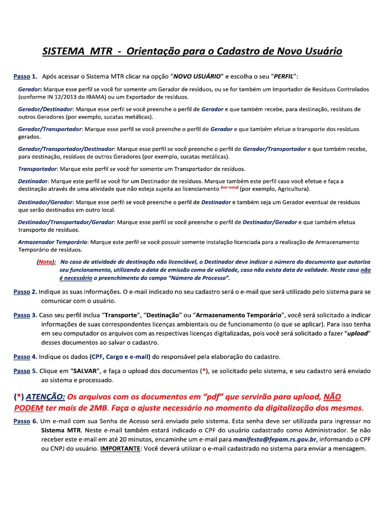 Orientações MTR Fepam | PDF