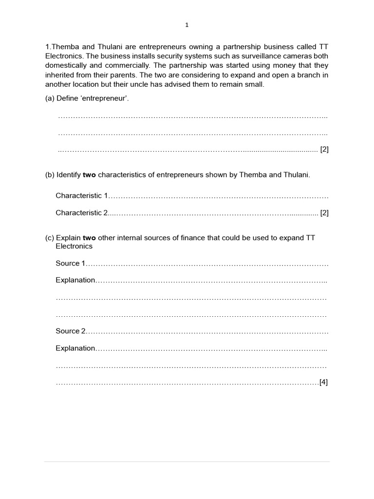 Paper 1 Bs Form 5 | PDF | Recruitment | Business
