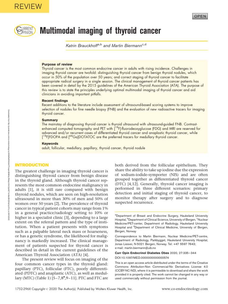 Multimodal Imaging in Thyroid Cancer | PDF | Thyroid | Clinical Medicine