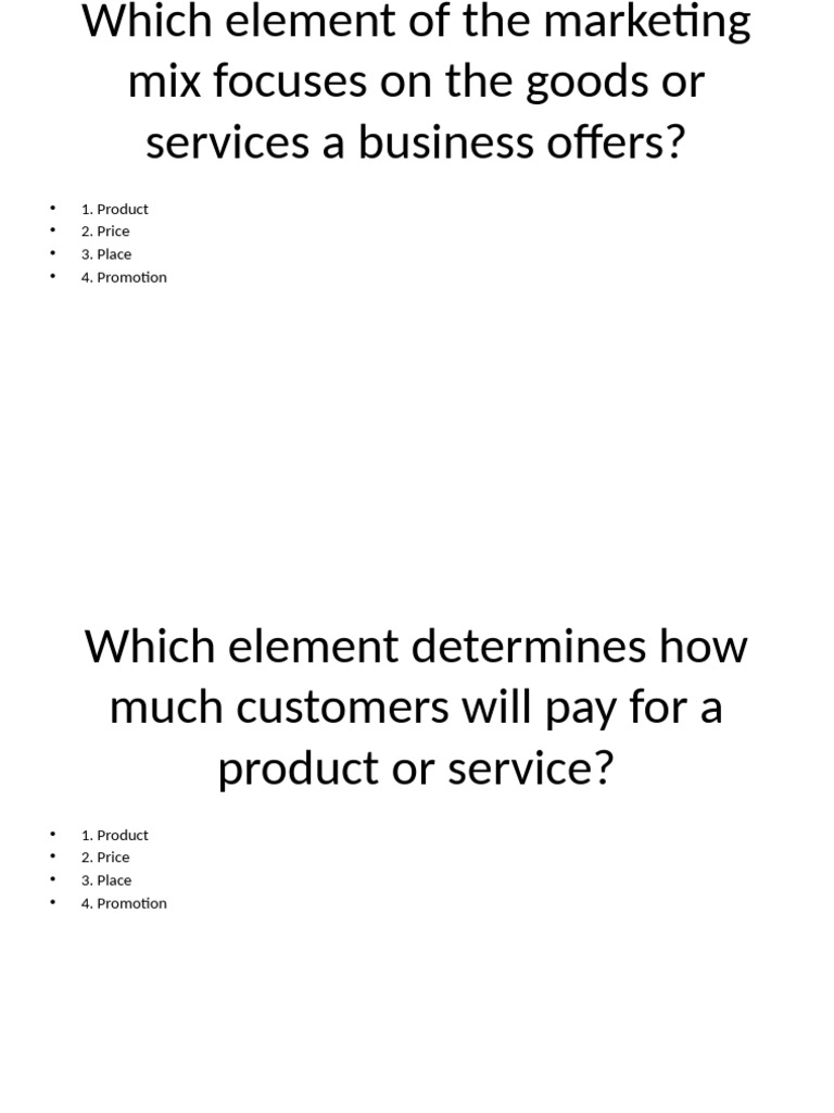 Key Elements of the Marketing Mix | PDF | Pricing | Product (Business)