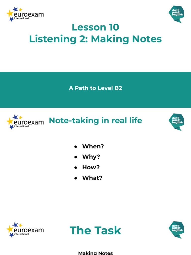 B2 Note-Taking Listening Exercises | PDF