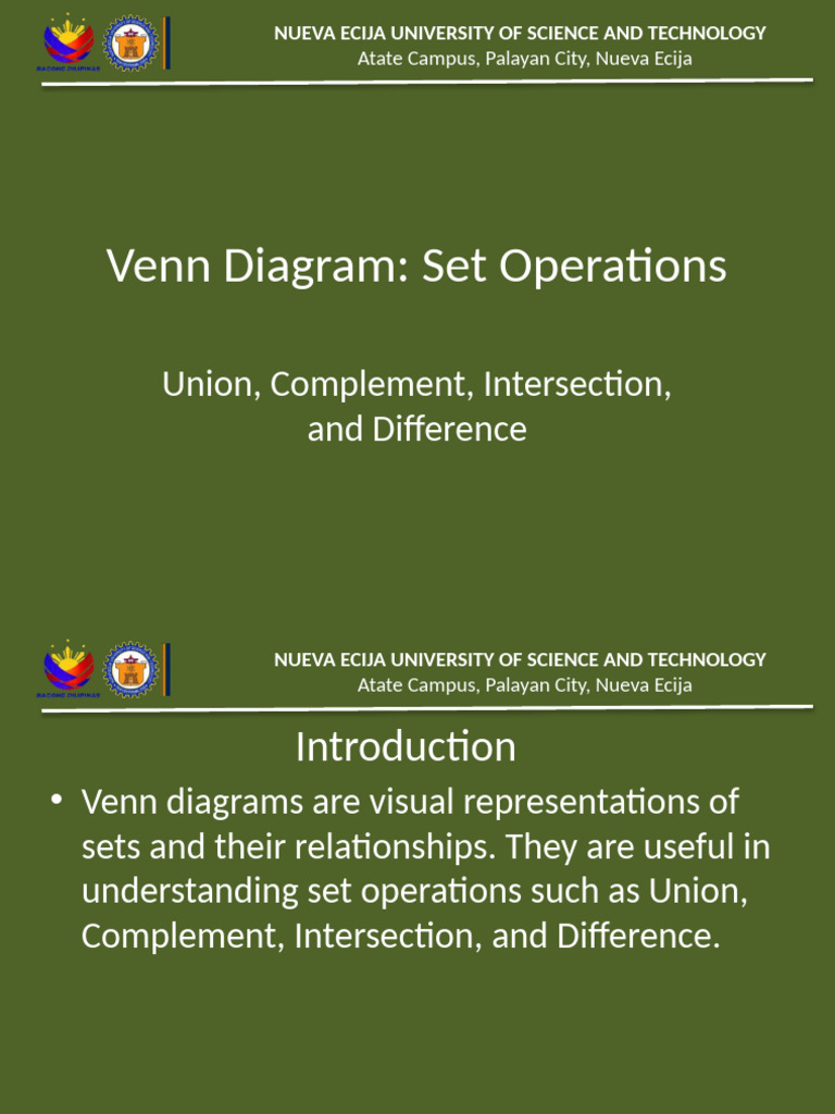 Venn Diagrams: Set Operations Explained | PDF | Intersection (Set ...