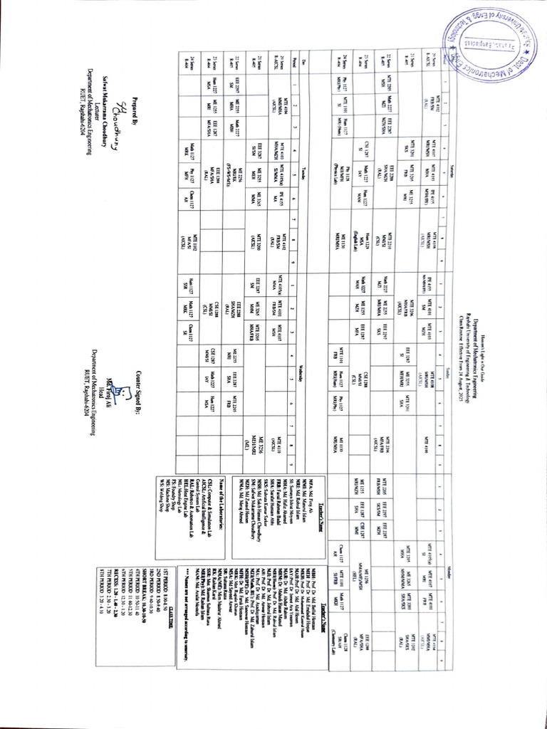 Updated Class Routine - Effective - 24 - August | PDF